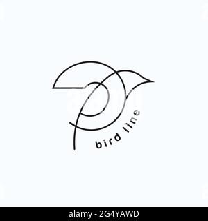 logo bird line inspiré du design exclusif Illustration de Vecteur