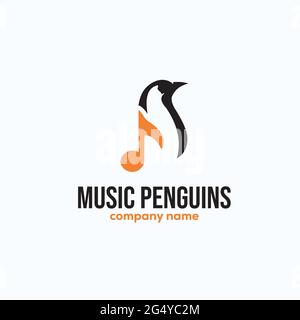 inspiration exclusive pour le logo du pingouin musical Illustration de Vecteur