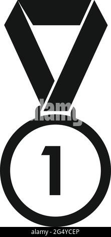 Icône de médaille d'or en forme de hurling, style simple Illustration de Vecteur