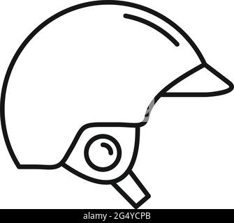 Icône de casque de hurling, style de contour Illustration de Vecteur