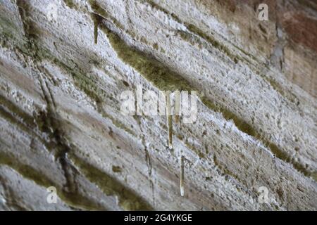 Stalactites sous le pont, stalactites formant sous un pont Banque D'Images