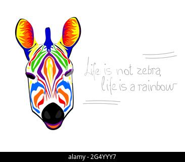 Motif zèbre arc-en-ciel avec style Illustration de Vecteur