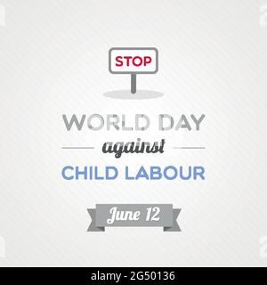 Journée mondiale contre le travail des enfants. Illustration vectorielle, conception plate Illustration de Vecteur