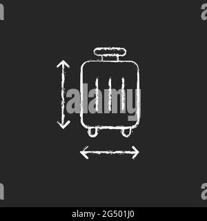 Icône blanche de la taille des bagages sur fond sombre Illustration de Vecteur