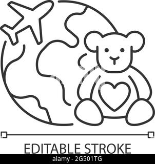 Icône linéaire de tourisme d'orphelinat Illustration de Vecteur