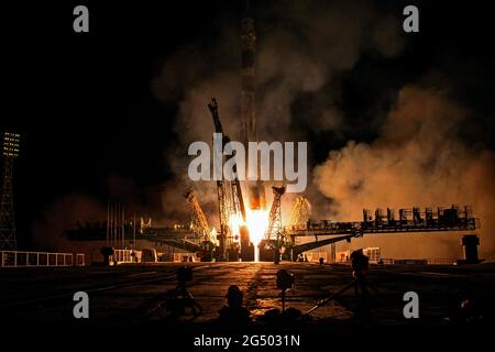 COSMODROME DE BAÏKONOUR, KAZAKHSTAN - 26 septembre 2013 - la fusée Soyouz TMA-10M sort du cosmodrome de Baïkonour, au Kazakhstan, le jeudi 7 septembre Banque D'Images