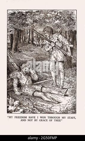 Bold Robin Hood et son groupe hors-la-loi. Illustration de livre par Louis Rhead. 1912 Banque D'Images