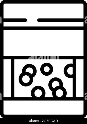 Icône de l'emballage de lentilles. Outline Lentil package vector icône pour la conception de sites Web isolée sur fond blanc Illustration de Vecteur