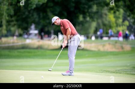 Moosinning, Allemagne. 24 juin 2021. Golf: Circuit européen - International Open, singles, Men, 1er tour. Sergio Garcia de l'Espagne en action. Credit: Sven Hoppe/dpa/Alay Live News Banque D'Images