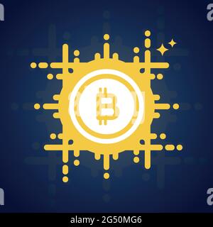 Bitcoin. Symbole de devise Crypto. Monnaie numérique. Illustration vectorielle, conception plate Illustration de Vecteur