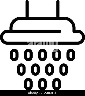 Icône de la salle de douche. Contour douche tête de salle icône vectorielle pour la conception de Web isolée sur fond blanc Illustration de Vecteur