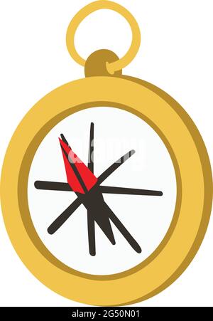 Boussole magnétique pour les voyageurs et les routards à trouver la direction dans la forêt sauvage. Travel Essentials pour trouver une direction. Clipart vecteur isolé. Illustration de Vecteur