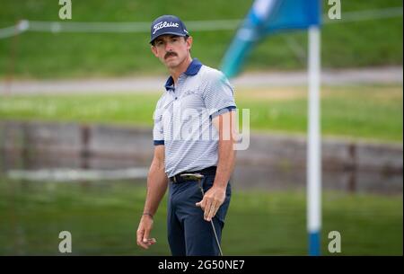 Moosinning, Allemagne. 24 juin 2021. Golf: Circuit européen - International Open, singles, Men, 1er tour. Wade Ormsby d'Australie en action. Credit: Sven Hoppe/dpa/Alay Live News Banque D'Images