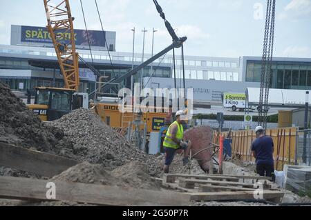 Le site de construction du Musée du XXe siècle à Berlin, Allemagne - 21 juin 2021 Banque D'Images