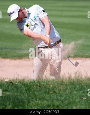 Moosinning, Allemagne. 24 juin 2021. Golf: Europe Tour - International Open, singles, Men, 1er tour. Bernd Wiesberger d'Autriche en action. Credit: Sven Hoppe/dpa/Alay Live News Banque D'Images