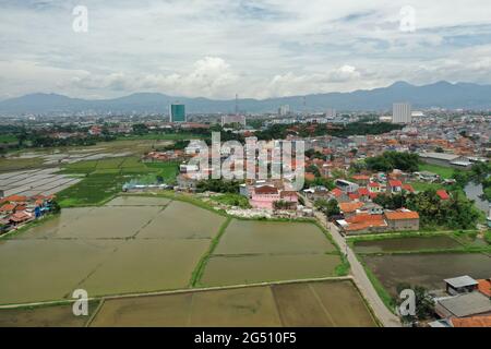 Carrière de roche au sud de Bandung West Java Indonésie Banque D'Images