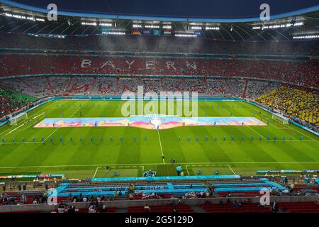 Allianz Arena à l'intérieur avec choreo dans le groupe F Match ALLEMAGNE, Hongrie. , . en saison 2020/2021 le 23 juin 2021 à Munich, Allemagne. Credit: Peter Schatz/Alay Live News Banque D'Images