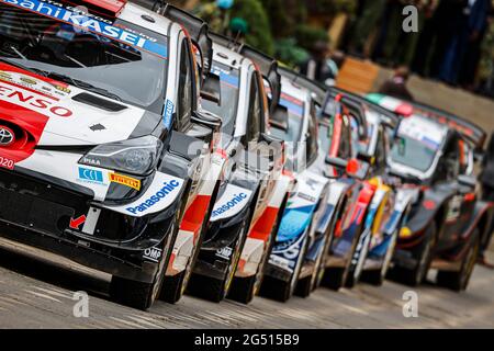 parc ferme lors du Championnat du monde de voitures de rallye WRC 2021 ...