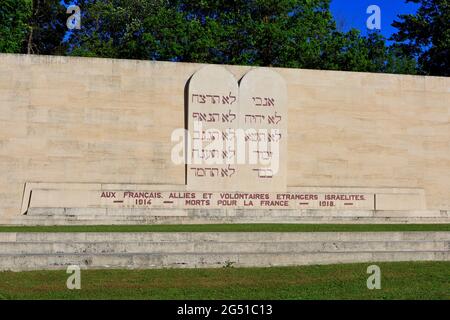 Monument Israélite (Monument Israélite) pour l'Israélite qui a combattu dans l'armée française pendant la première Guerre mondiale à Fleury-devant-Douaumont (Meuse), France Banque D'Images