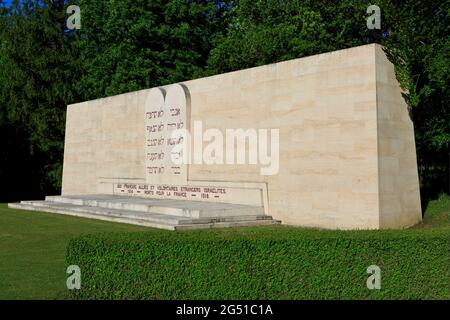 Monument Israélite (Monument Israélite) pour l'Israélite qui a combattu dans l'armée française pendant la première Guerre mondiale à Fleury-devant-Douaumont (Meuse), France Banque D'Images