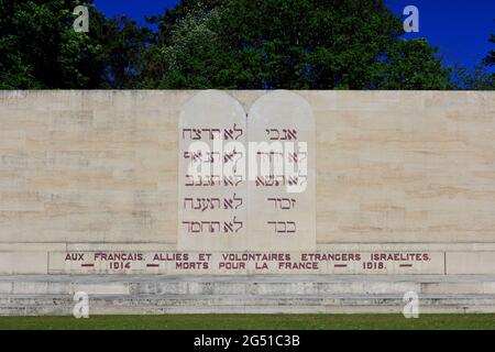 Monument Israélite (Monument Israélite) pour l'Israélite qui a combattu dans l'armée française pendant la première Guerre mondiale à Fleury-devant-Douaumont (Meuse), France Banque D'Images