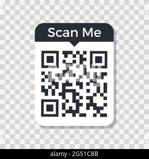 Code QR. Cadre pour l'acquisition. Icône noire sur fond blanc. Vector pour applications et Web. Illustration de Vecteur