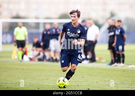 Frederiksberg, Danemark. 24 juin 2021. William Boving (42) du FC Copenhagen vu lors d'un match d'essai entre le FC Copenhagen et Hvidovre AU centre de formation du FC Copenhagen à Frederiksberg, Danemark. (Crédit photo : Gonzales photo/Alamy Live News Banque D'Images