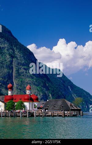 Église Saint-Bartholomews, Schonau am Konigsee, Bavière, Allemagne Banque D'Images