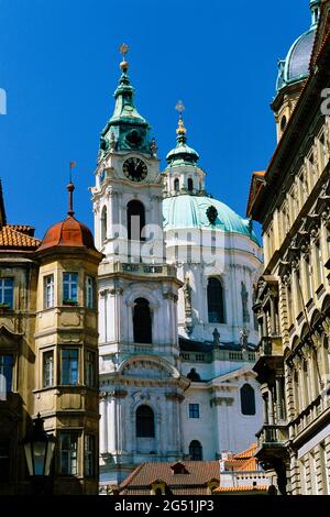 Église Saint-Nicolas, Mala Strana, Prague, République tchèque Banque D'Images