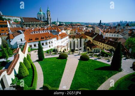 Vrtba Garden, Mala Strana, Prague, République Tchèque Banque D'Images