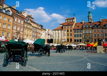 Place du marché de la vieille ville, Varsovie, Masovian Voivodeship, Pologne Banque D'Images