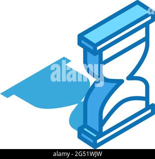 Icône isométrique HourGlass. Gestion du temps, date limite, symbole de ligne 3D de l'horloge de sable. Illustration de Vecteur