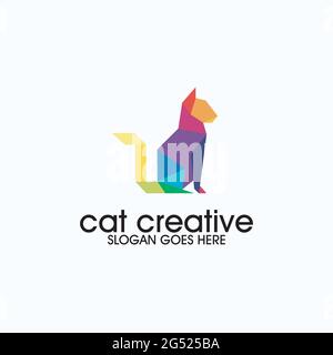 le logo exclusif créatif de cat est une source d'inspiration Illustration de Vecteur