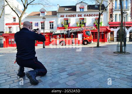 FRANCE. PARIS SOUS LA PANDÉMIE DE COVID 19. LE 6 AVRIL 2020. Banque D'Images