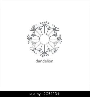 Silhouette de Dandelion vectoriel sur le blanc Illustration de Vecteur