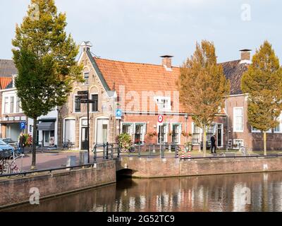 Streetscene de Hoogend et Grootzand dans la ville de Sneek, Snits à Friesland, pays-Bas Banque D'Images