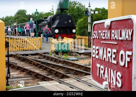 Hunslet , «austérité», WD198, Royal Engineer, Steam,Railway, Isle of Wight, Angleterre, Royaume-Uni, Banque D'Images