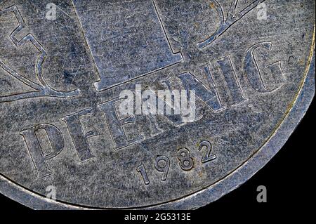 Pfennig allemand, 1982, République démocratique allemande (RDA) Banque D'Images