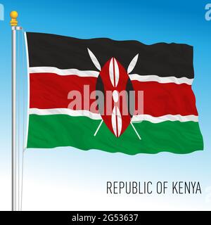 Drapeau national officiel du Kenya, pays africain, illustration vectorielle Illustration de Vecteur