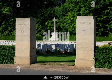 Le cimetière Connaught (1916-1918) à Thiepval (somme), France Banque D'Images