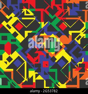 Texture de motif vectoriel homogène avec arrière-plan coloré de la puce d'ordinateur. Design de papier peint technique pour la mode de tissu. Art abstrait différent Illustration de Vecteur