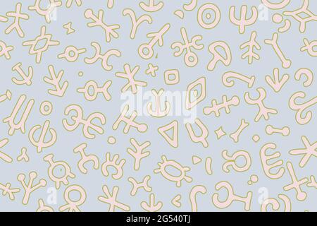 Motif sans couture et formes organiques abstraites. Texture vectorielle de style pinceau sur fond isolé, EPS8, No.6. Illustration de Vecteur