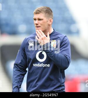 BT Murrayfield .Edinburgh.Scotland Royaume-Uni. 25 juin-21 session d'entraînement des Lions britanniques et irlandais pour le Japon Match Lions britanniques et irlandais Owen Farrell photographié pendant la session d'entraînement. Crédit : eric mccowat/Alay Live News Banque D'Images