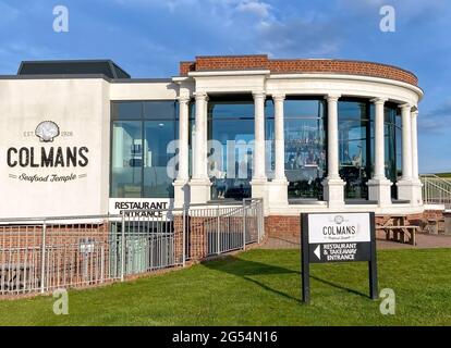 Colmans Seafood Temple Restaurant, Sandhaven Beach, South Shields, Tyne and Wear, Angleterre, Royaume-Uni Banque D'Images