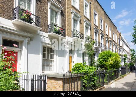 Maisons mitoyennes, Arlington Road, Camden Town, London Borough of Camden, Greater London, Angleterre, Royaume-Uni Banque D'Images