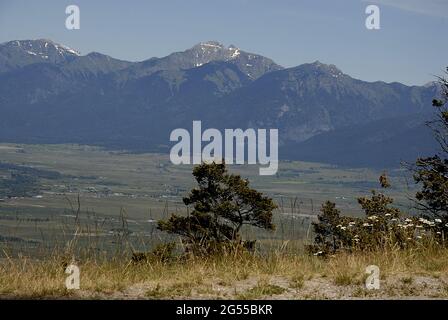 Vallée de la tête plate près de missoula /Montana 19 juin 2016 .Vallée du nord vallée de jako, vallée de la mission et vallée de la tête plate et réation de la tribie indienne de Flathea Banque D'Images