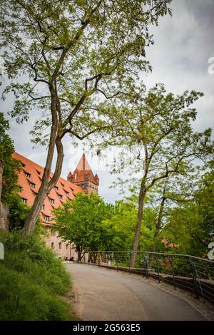 Vue panoramique sur Nuremberg en Allemagne. Paysage Banque D'Images