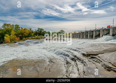 Panorama de Scenic Healey Falls Havelock Ontario Canada à l'automne Banque D'Images