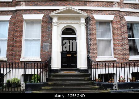 Lieu de naissance de Gladstone au 62 Rodney Street à Liverpool Banque D'Images