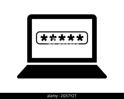 Bloc-notes avec un astérisque symbole d'écran de connexion de mot de passe icône d'illustration vectorielle Illustration de Vecteur